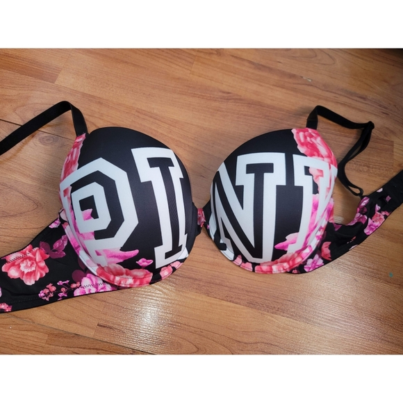 PINK Victoria's Secret Other - Victoria's Secret PINK Black Floral Tshirt Bra